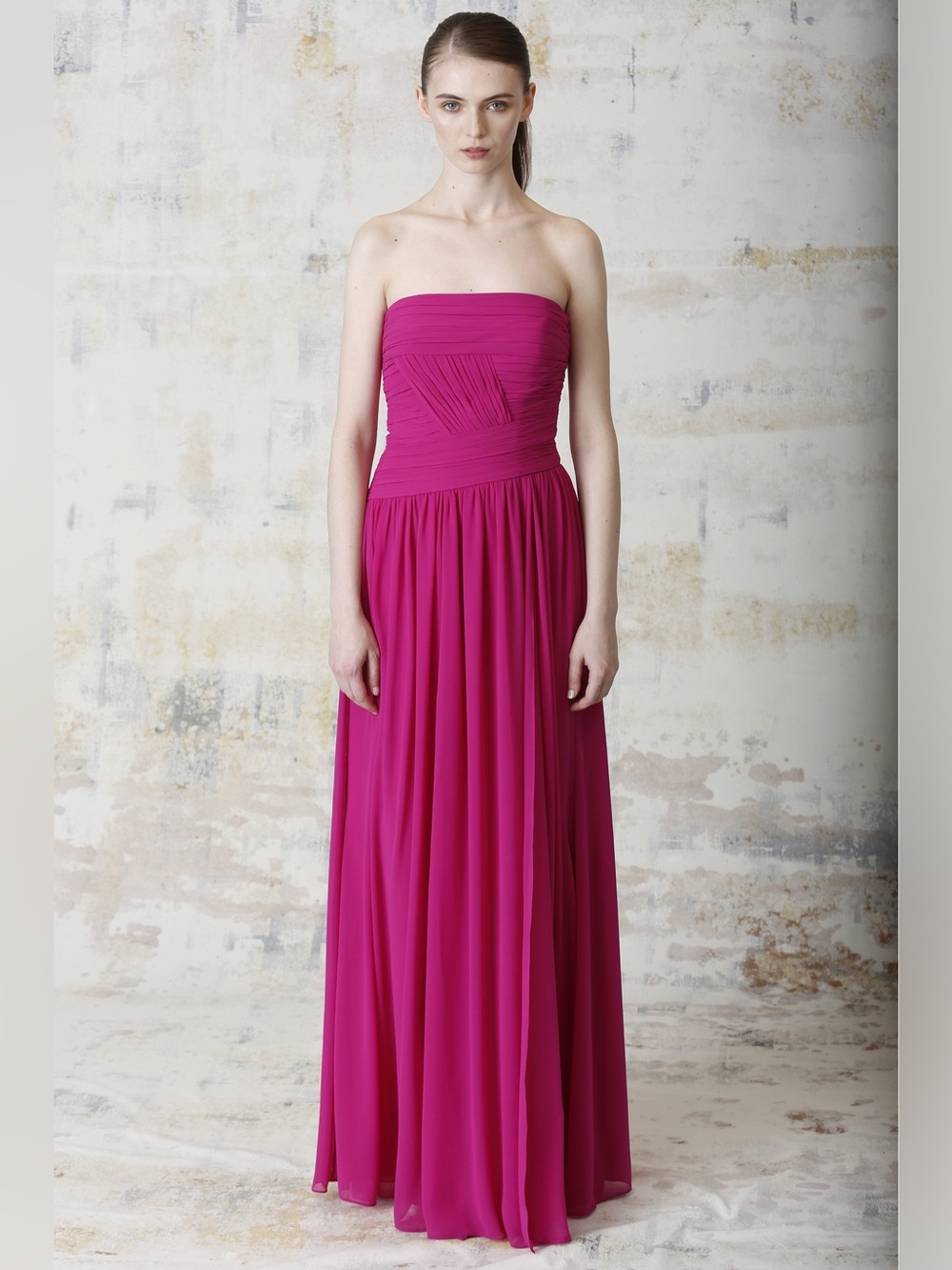 Monique Lhuillier Fuchsia Evening Gown